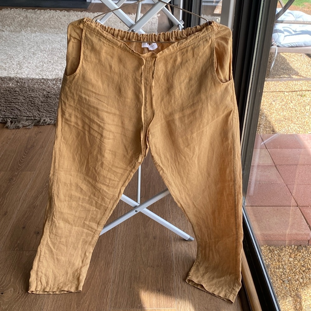 Neu Nomads Linen Cropped Peg Pant Sand size S